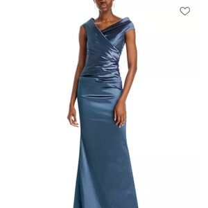 Incredible Teri Jon Slate Blue Wedding Dress